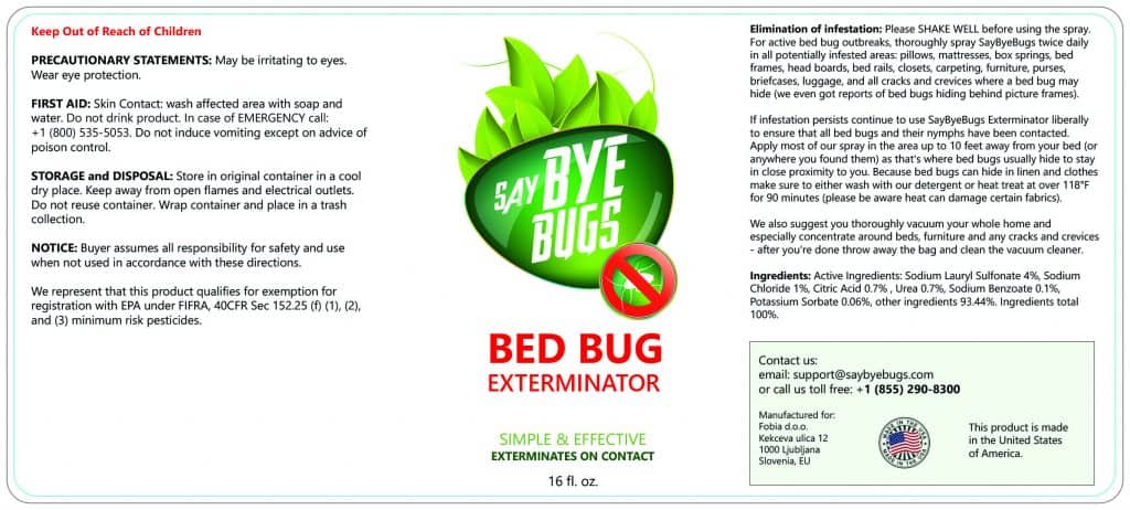 saybyebugs label