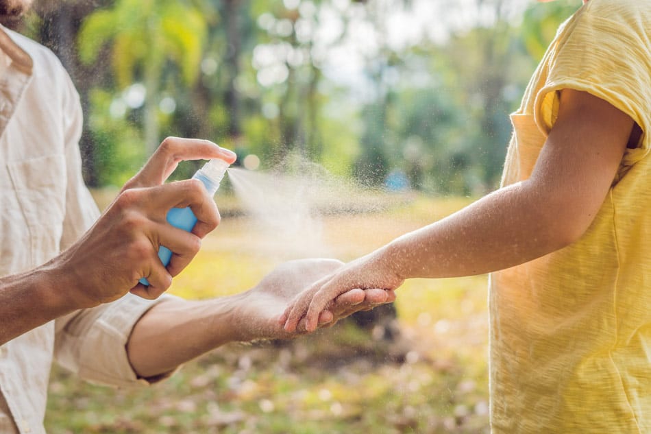 use an insect repellent to stop mosquitoes biting