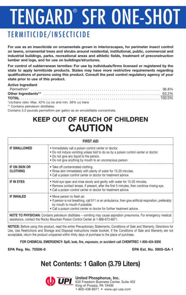 tengard sfr permethrin one shot label