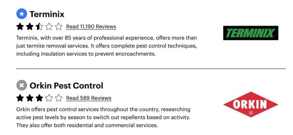 terminix vs orkin customer reviews